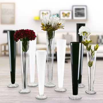 Glass Vases Tall Black Glass Trumpet Centerpiece Vase